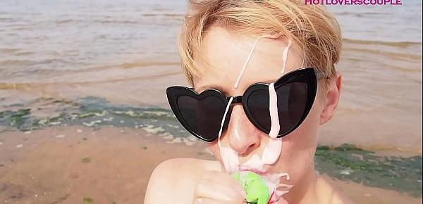 Horny MILF Gives Blowjob Lessons Sucking Ice Cream